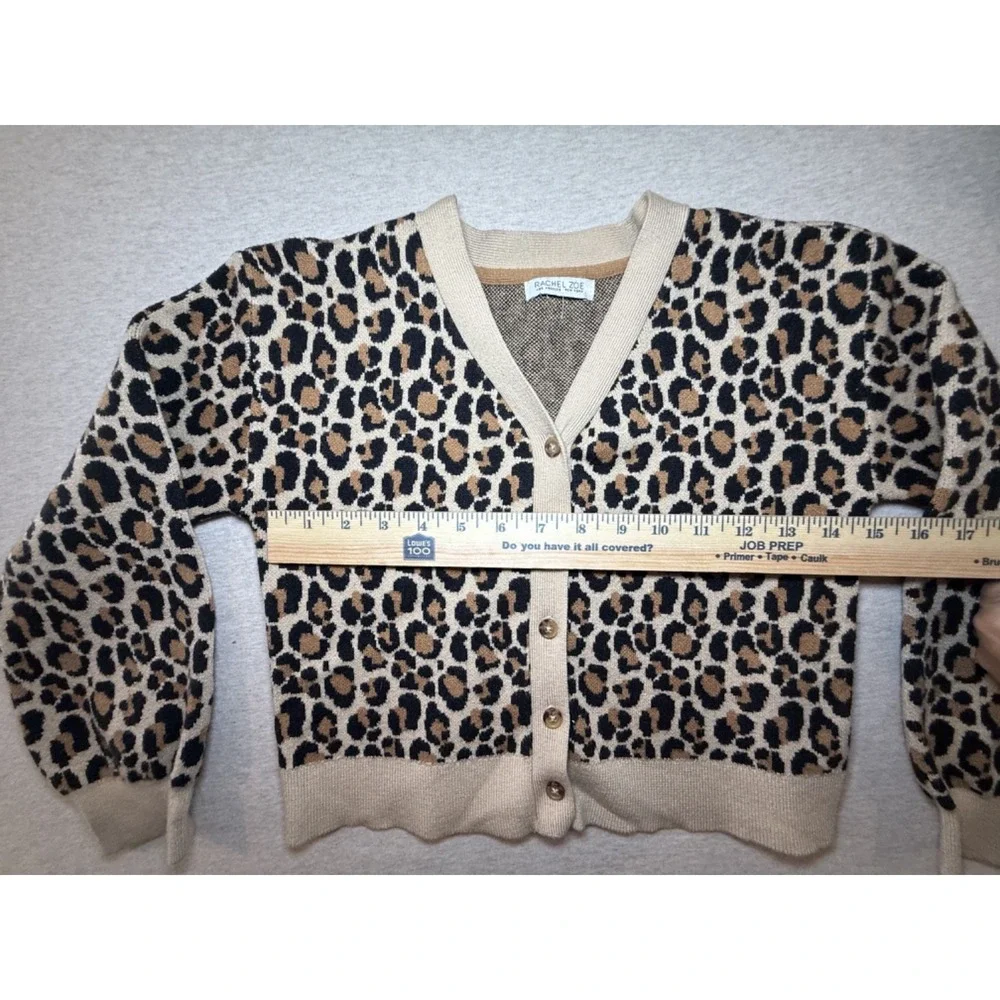 Rachel Zoe. girl size 8. Leopard button up Cardigan and hair scrunchie.